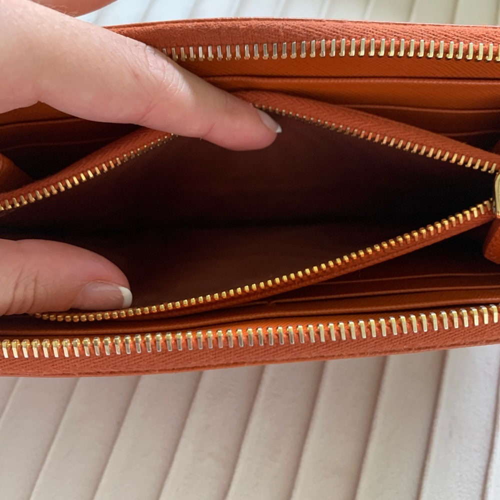 Prada Saffiano Leather Wallet | Papaya - Picture 12 of 15